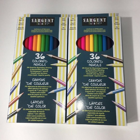 Sargent Art 36 Assorted Colored Pencils 7" Sharpened NonToxic Illustrate Drawing - Picture 6 of 12
